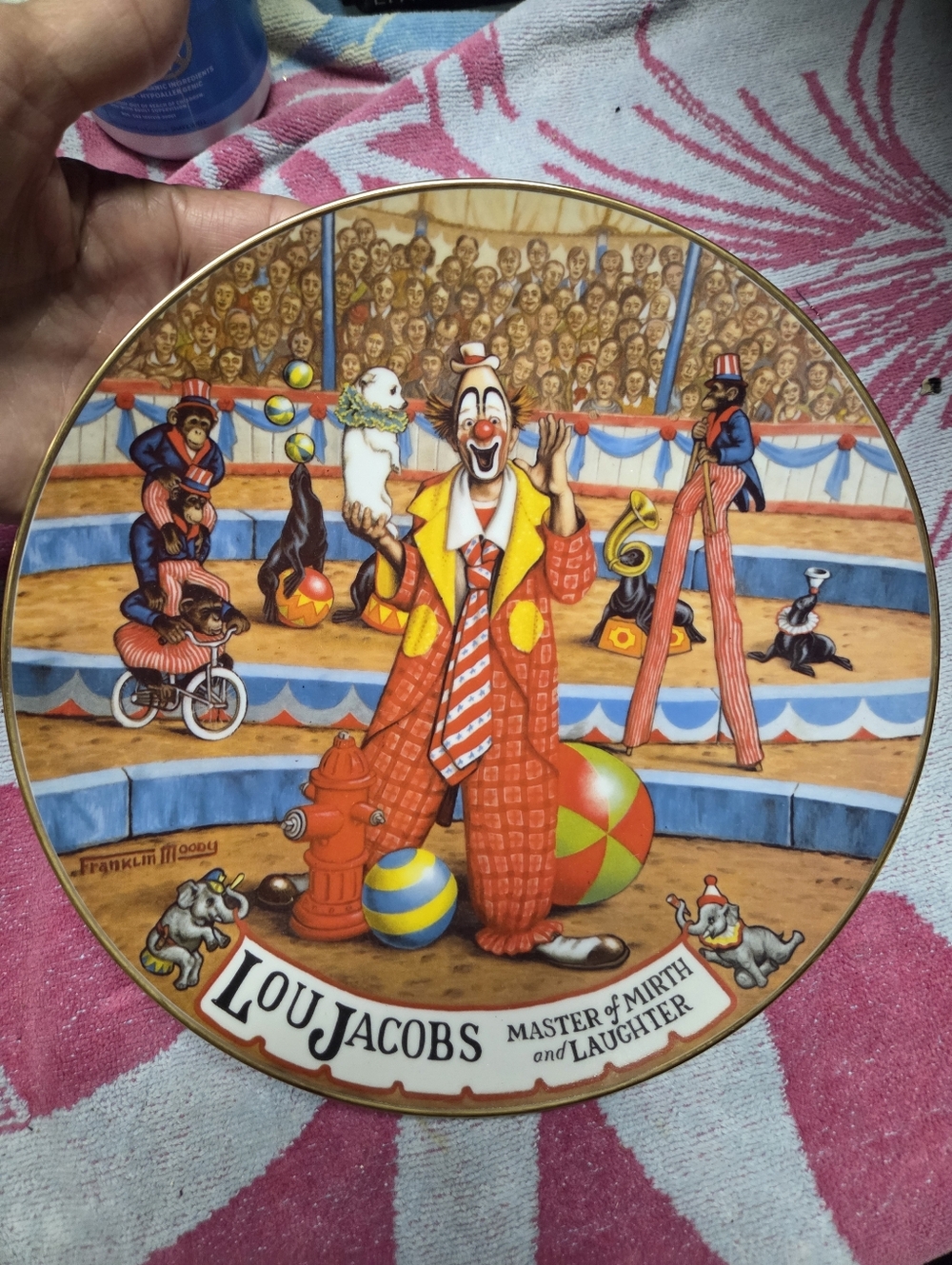 Circus Clown Decorative Collector Plate - Orange